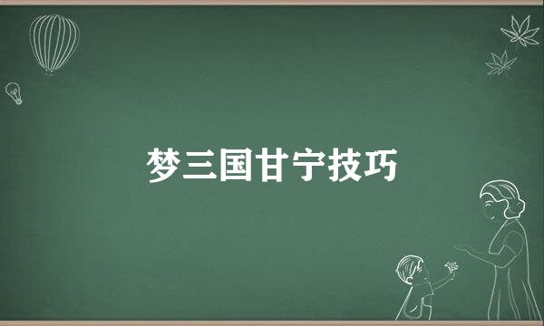 梦三国甘宁技巧