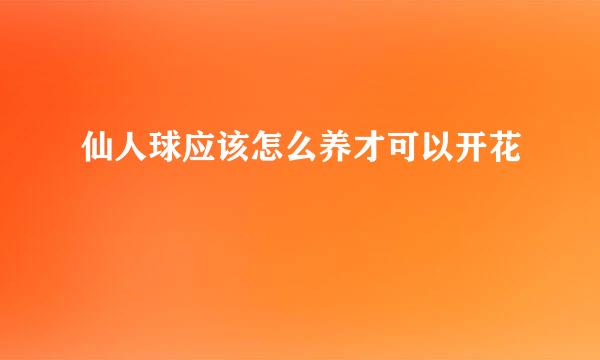 仙人球应该怎么养才可以开花