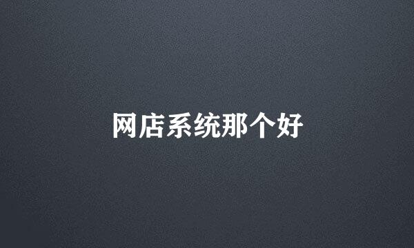 网店系统那个好