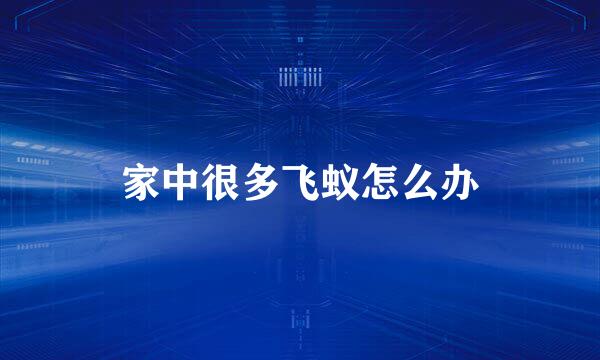 家中很多飞蚁怎么办