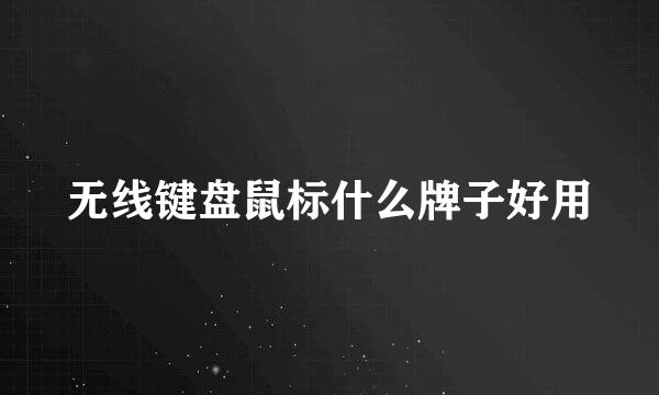 无线键盘鼠标什么牌子好用