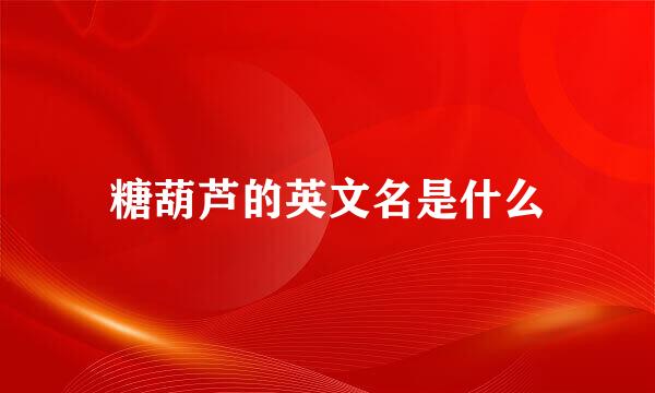 糖葫芦的英文名是什么