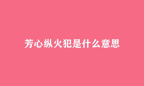 芳心纵火犯是什么意思