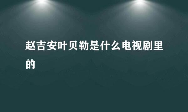 赵吉安叶贝勒是什么电视剧里的