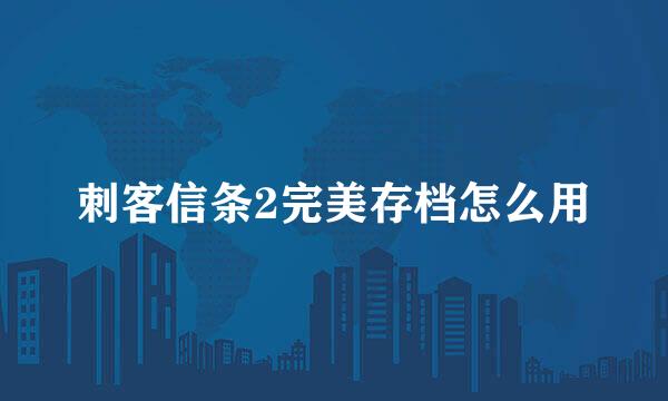 刺客信条2完美存档怎么用