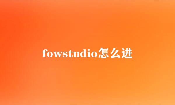 fowstudio怎么进