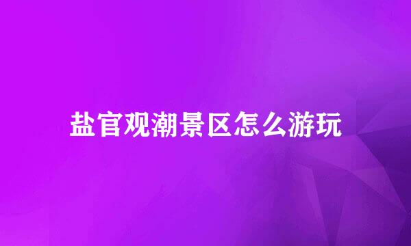 盐官观潮景区怎么游玩