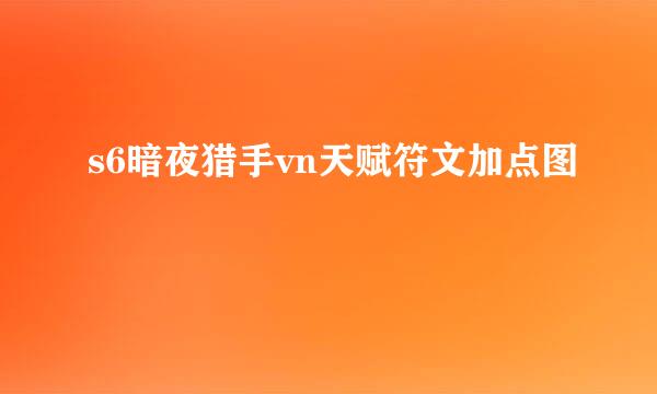 s6暗夜猎手vn天赋符文加点图