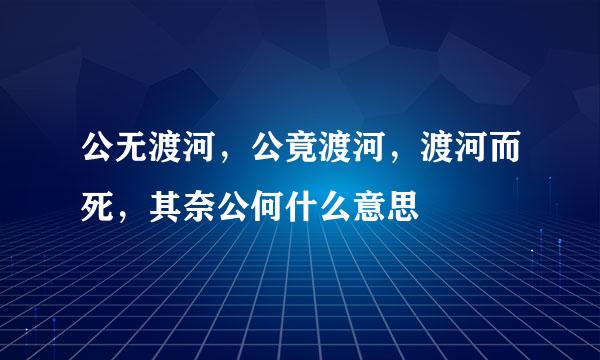 公无渡河，公竟渡河，渡河而死，其奈公何什么意思