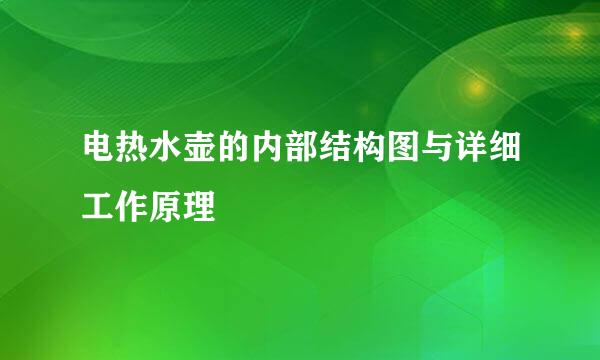 电热水壶的内部结构图与详细工作原理
