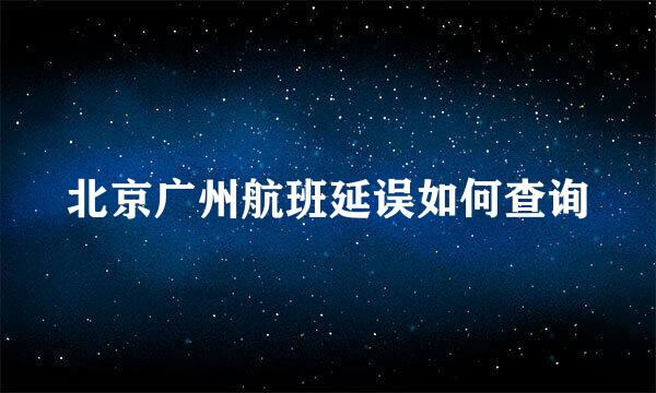 北京广州航班延误如何查询