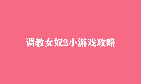 调教女奴2小游戏攻略