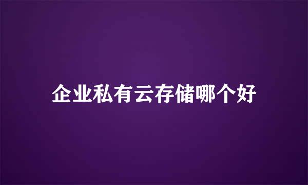 企业私有云存储哪个好