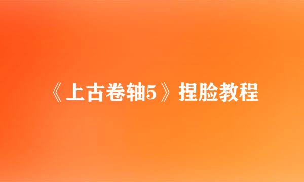 《上古卷轴5》捏脸教程