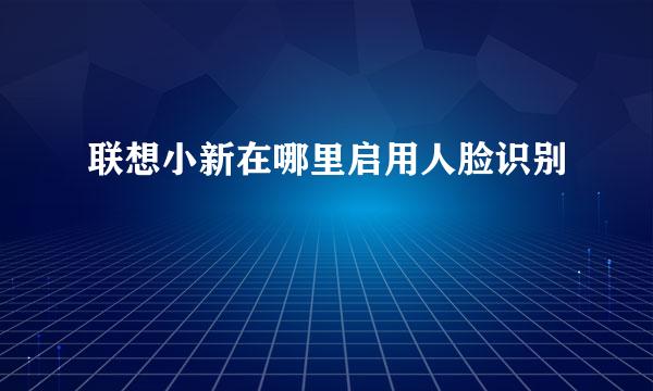 联想小新在哪里启用人脸识别