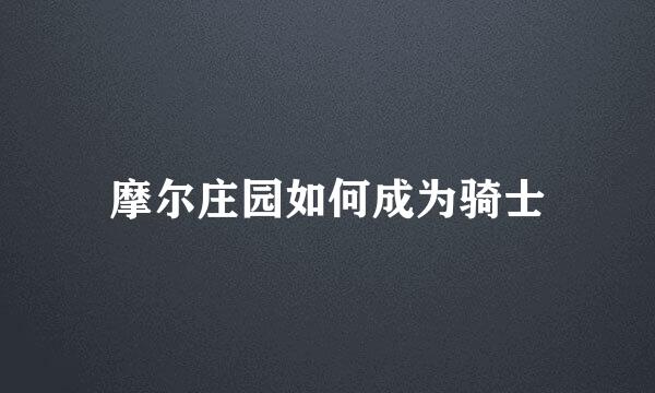 摩尔庄园如何成为骑士