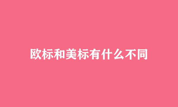 欧标和美标有什么不同