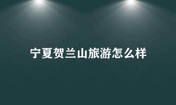 宁夏贺兰山旅游怎么样