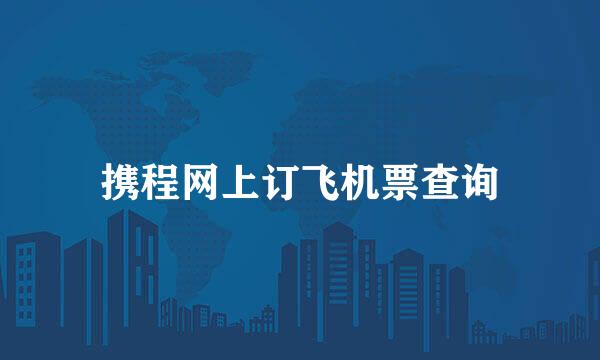 携程网上订飞机票查询