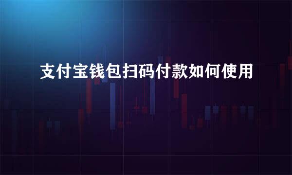 支付宝钱包扫码付款如何使用