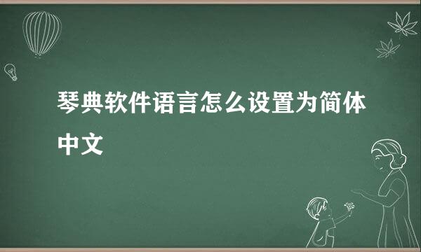 琴典软件语言怎么设置为简体中文
