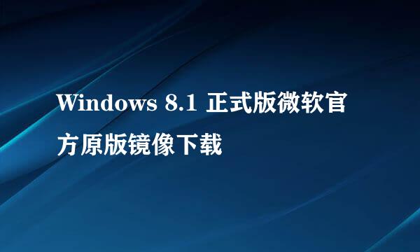 Windows 8.1 正式版微软官方原版镜像下载