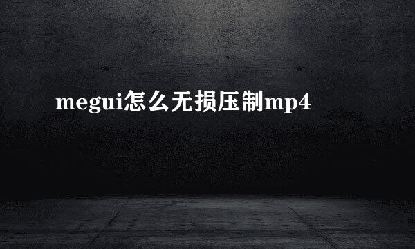 megui怎么无损压制mp4