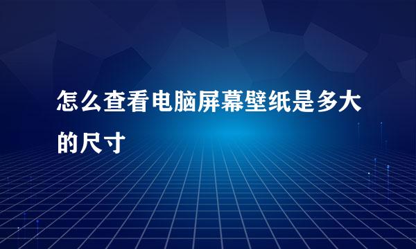 怎么查看电脑屏幕壁纸是多大的尺寸