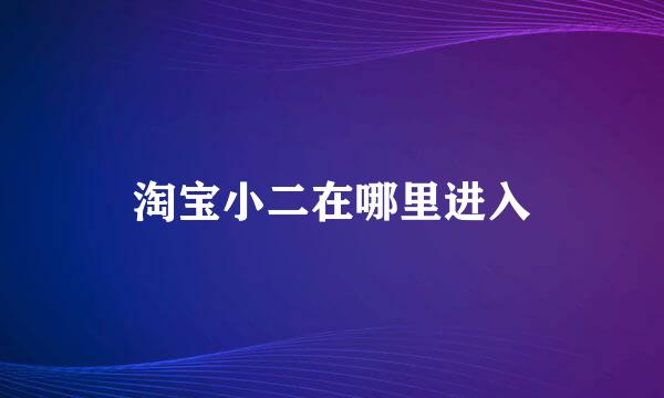 淘宝小二在哪里进入