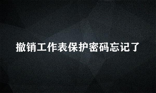 撤销工作表保护密码忘记了