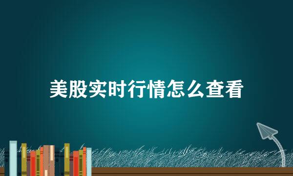 美股实时行情怎么查看