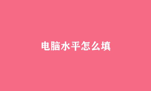 电脑水平怎么填