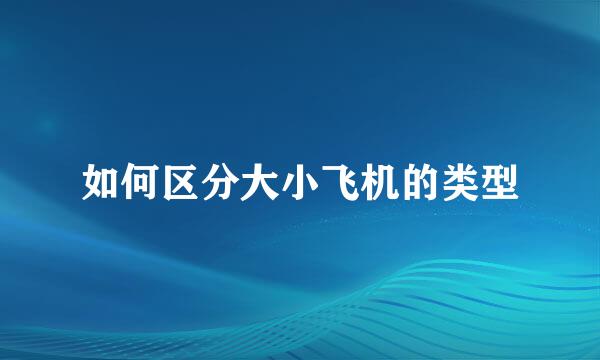 如何区分大小飞机的类型