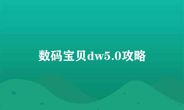 数码宝贝dw5.0攻略
