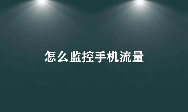 怎么监控手机流量