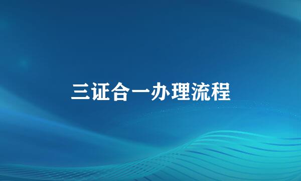 三证合一办理流程