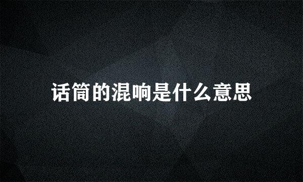 话筒的混响是什么意思