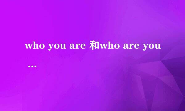 who you are 和who are you 有什么区别