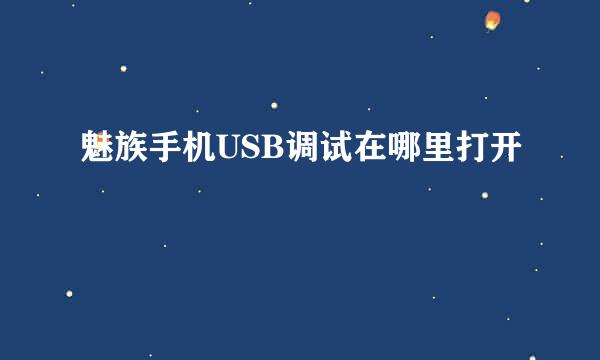 魅族手机USB调试在哪里打开
