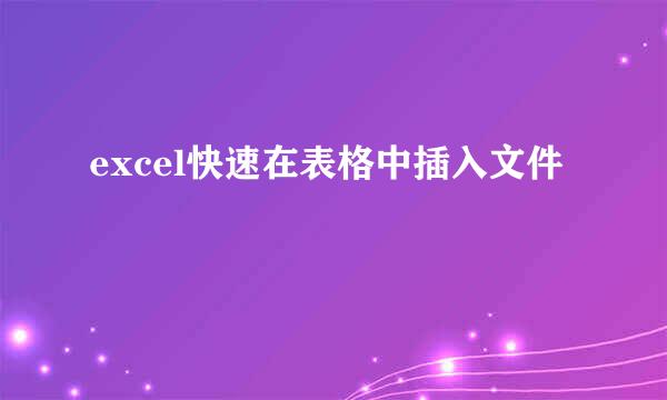 excel快速在表格中插入文件