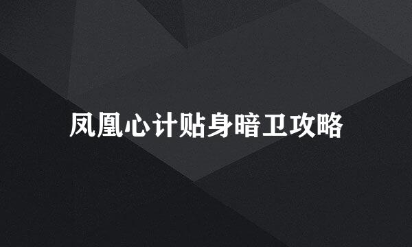 凤凰心计贴身暗卫攻略