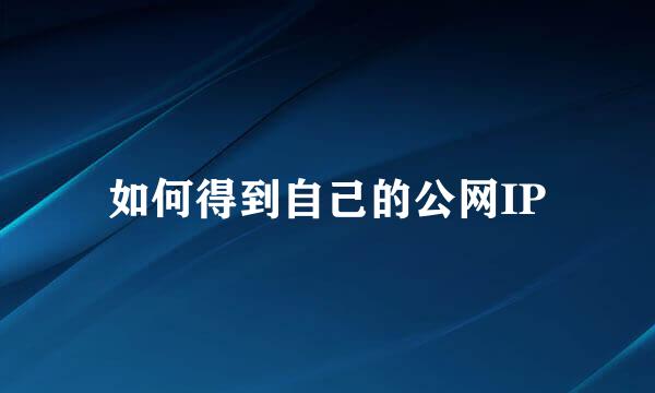 如何得到自己的公网IP