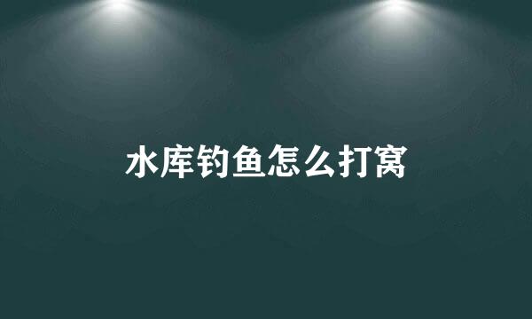 水库钓鱼怎么打窝