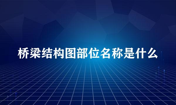 桥梁结构图部位名称是什么