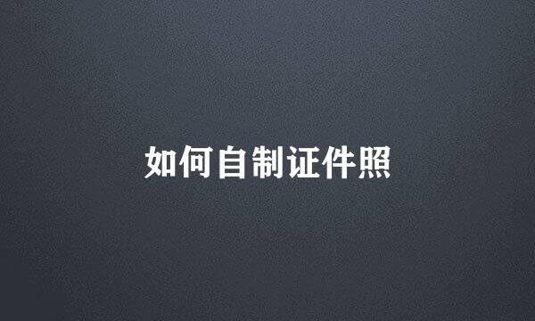 如何自制证件照