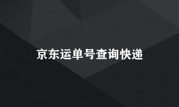 京东运单号查询快递