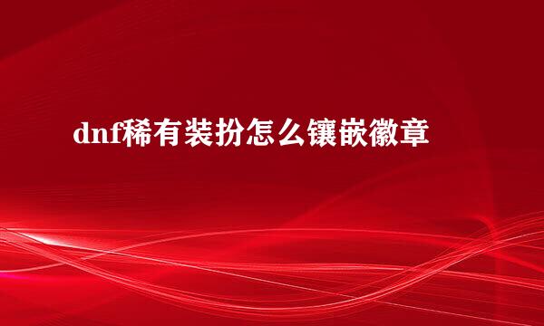 dnf稀有装扮怎么镶嵌徽章