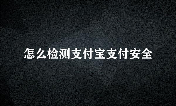 怎么检测支付宝支付安全