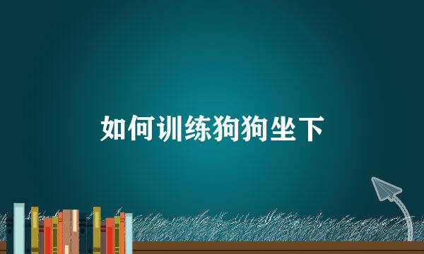如何训练狗狗坐下