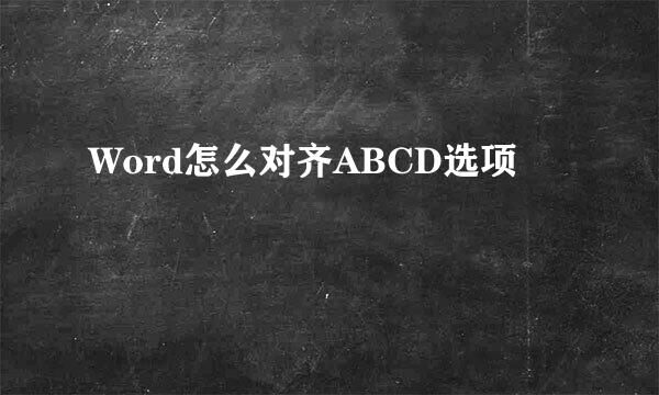 Word怎么对齐ABCD选项